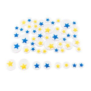 Yeux mobiles adhésifs - Étoiles
