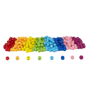 PERLES EN BOIS COLORÉES - ALPHABET