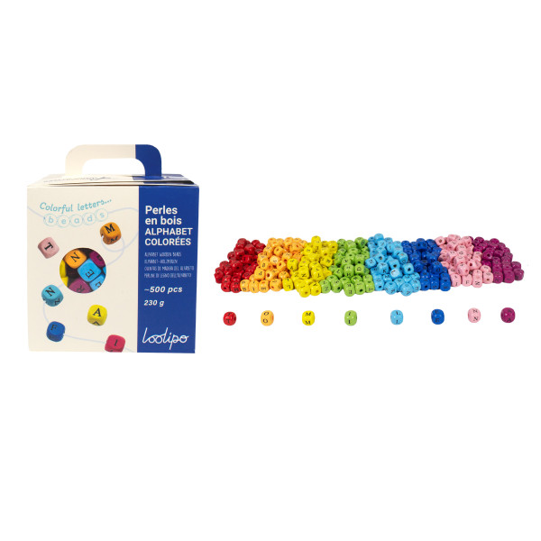 PERLES EN BOIS COLORÉES -...