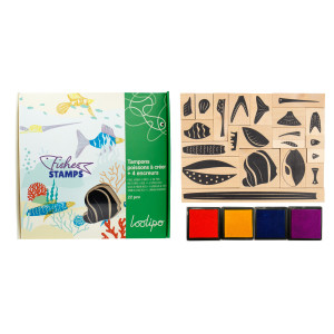 TAMPONS POISSONS À CRÉER + 4 ENCREURS