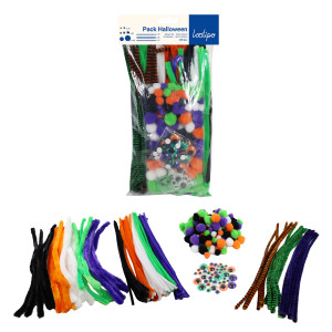 MAXI PACK CHENILLES, YEUX MOBILES & POMPONS - HALLOWEEN
