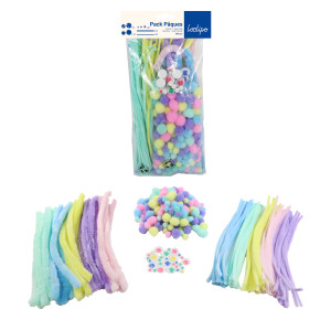 MAXI PACK CHENILLES, YEUX MOBILES & POMPONS - PÂQUES