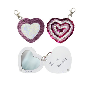 PORTE-CLÉS MIROIR EN BOIS - POCKET LOVE MIRROR