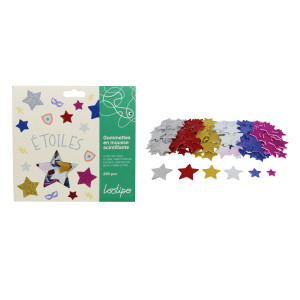 Gommettes En Mousse Pailletée - Étoiles