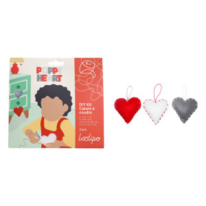 Kit À Coudre En Feutrine 3 Cœurs - Poppy Heart