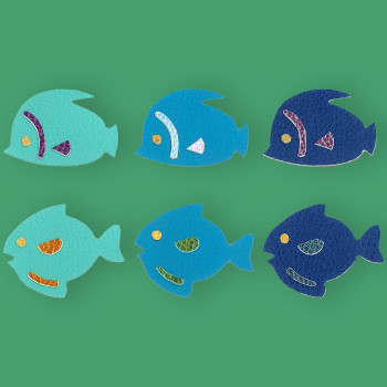 Mes poissons d'avril en simili cuir